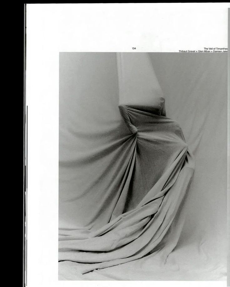 Monochrome editorial study of sculpted, draped fabric